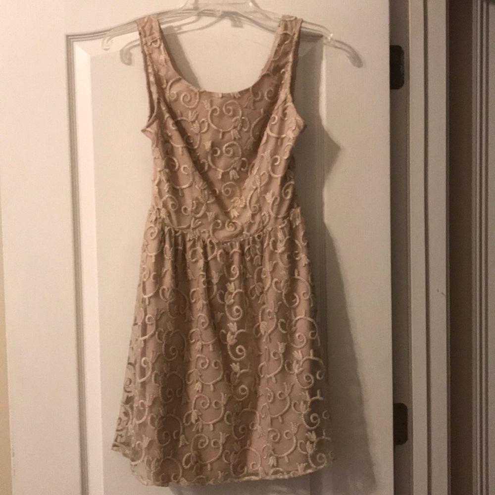 Ark & co champagne embroidered dress